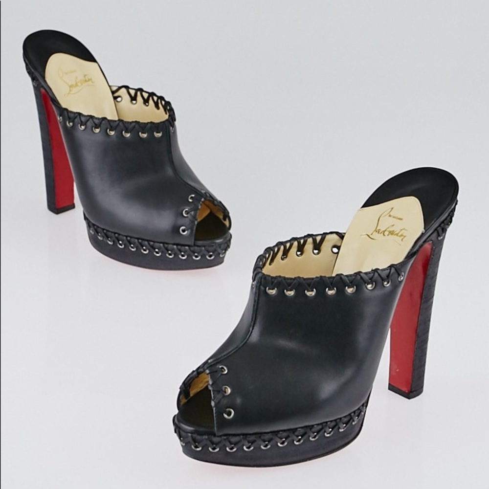 Christian Louboutin black leather Sablina mules 40